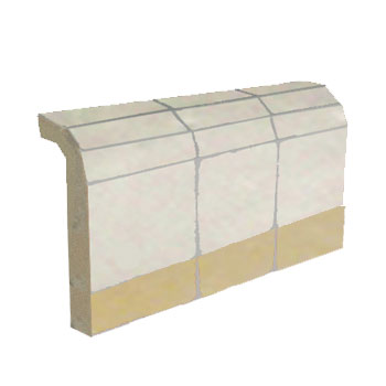 Mosaic House Moroccan tile Mosaic Flat Bullnose Custom 1-11 White Beige  zellige, mosaic, zellij, bullnose, trim, glaze, quarter round 